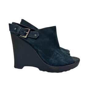 Chloë Sevigny x Opening Ceremony Mary Lou Navy Wedge Sandals Size 10 Y2K Rare